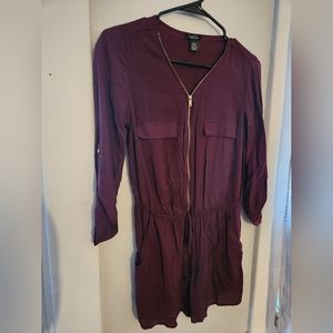 Maroon Long Sleeve Romper